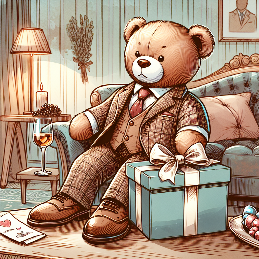 Cadeau homme luxe élégant avec emballage raffiné et peluche haut de gamme en cachemire