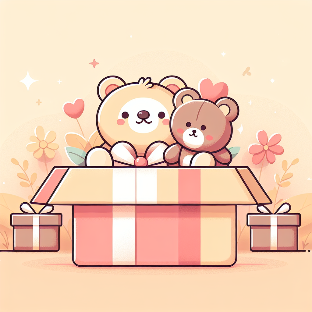 Belle boîte cadeau dorée ouverte avec une peluche ours en peluche à l'intérieur, entourée de papier de soie coloré