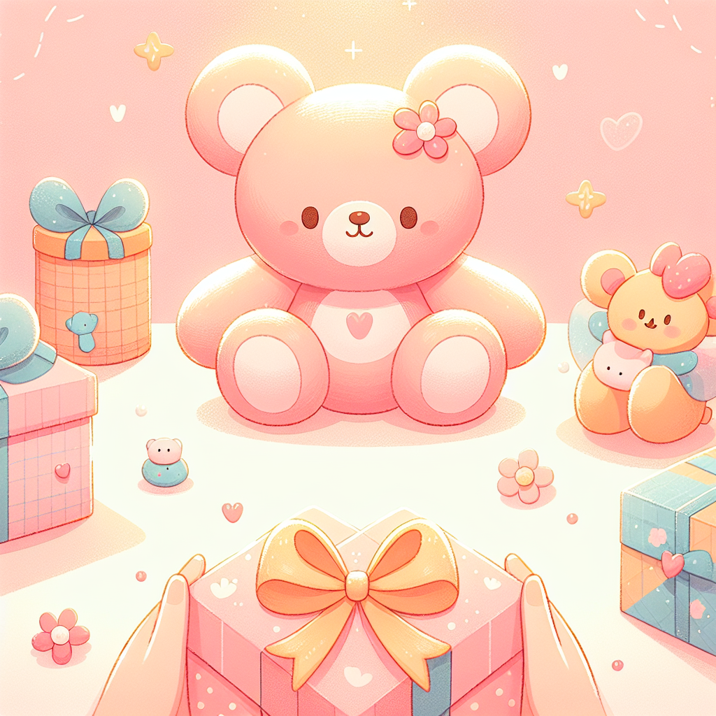 Deux meilleures amies souriantes échangeant un cadeau peluche dans un moment de complicité et de bonheur