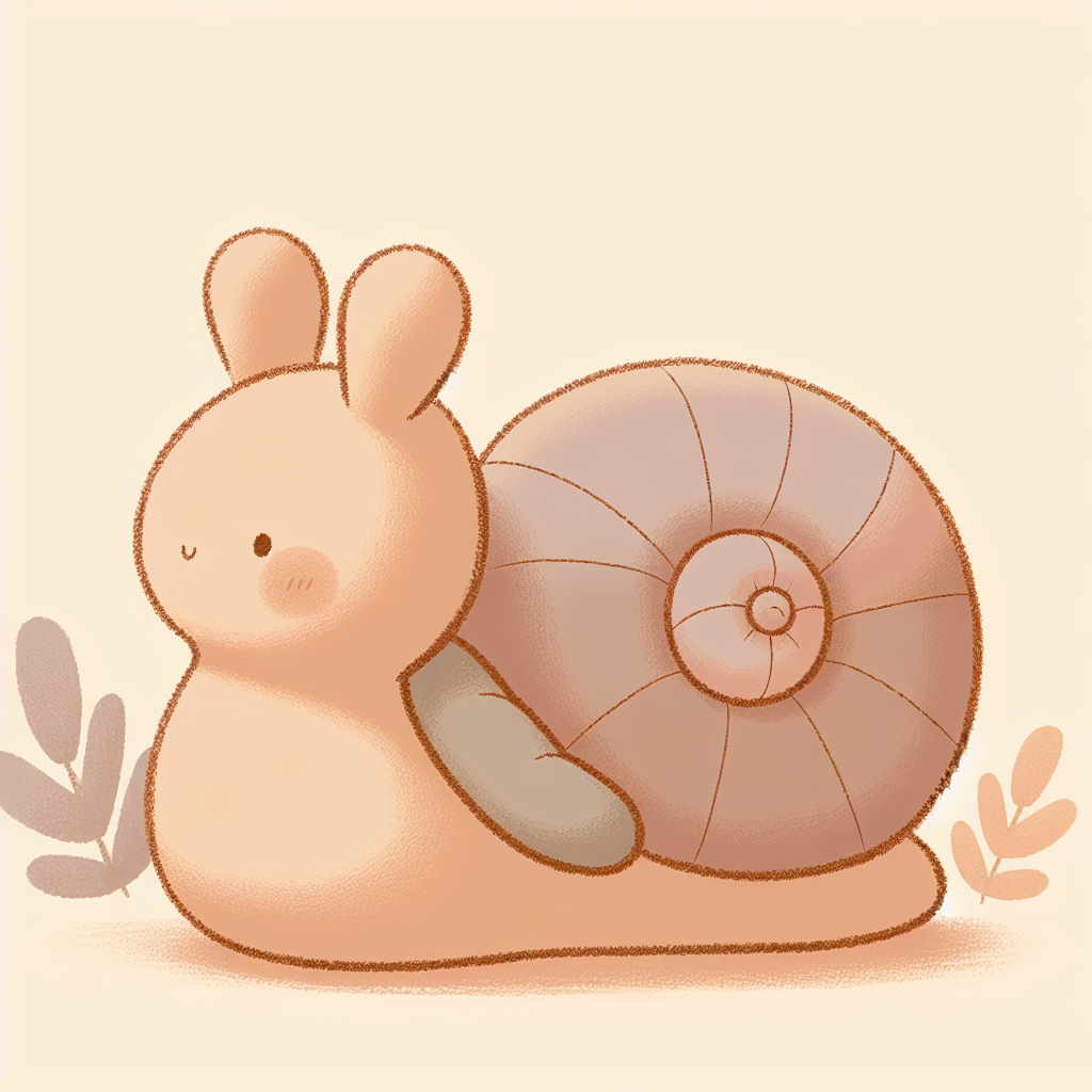 Adorable escargot en peluche multicolore avec sa coquille arc-en-ciel et ses petites antennes, posé sur un lit douillet