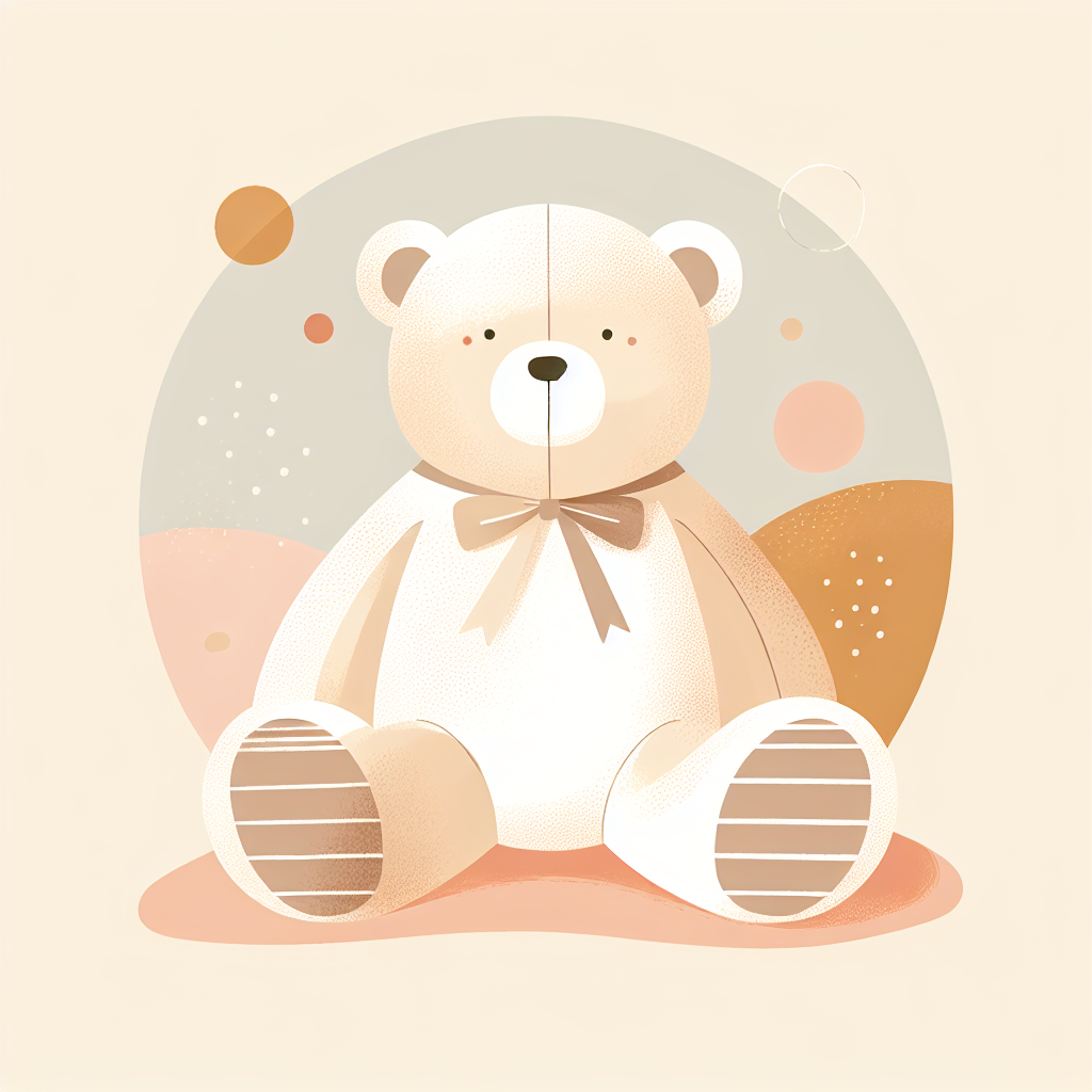 Grande peluche ours en peluche marron assise dans un salon cosy, créant une atmosphère chaleureuse et réconfortante