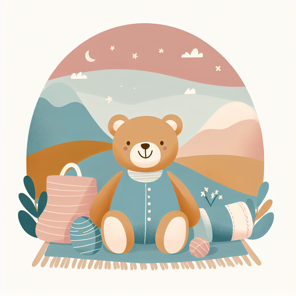 Mains créatives assemblant une peluche artisanale avec tissu coloré, fils et outils de couture sur une table lumineuse