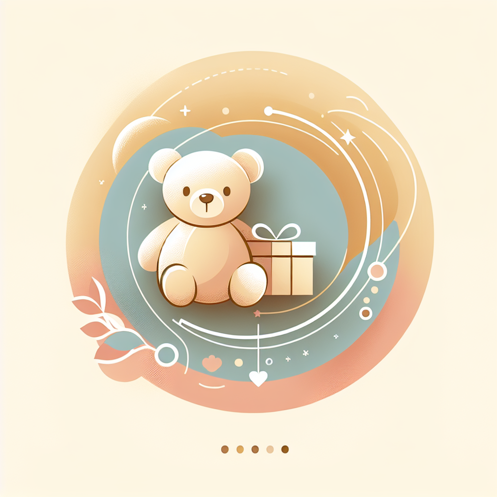 Adorable peluche personnalisée avec prénom brodé posée délicatement sur une robe de baptême blanche, symbolisant l'idée cadeau parfaite pour cette occasion spéciale