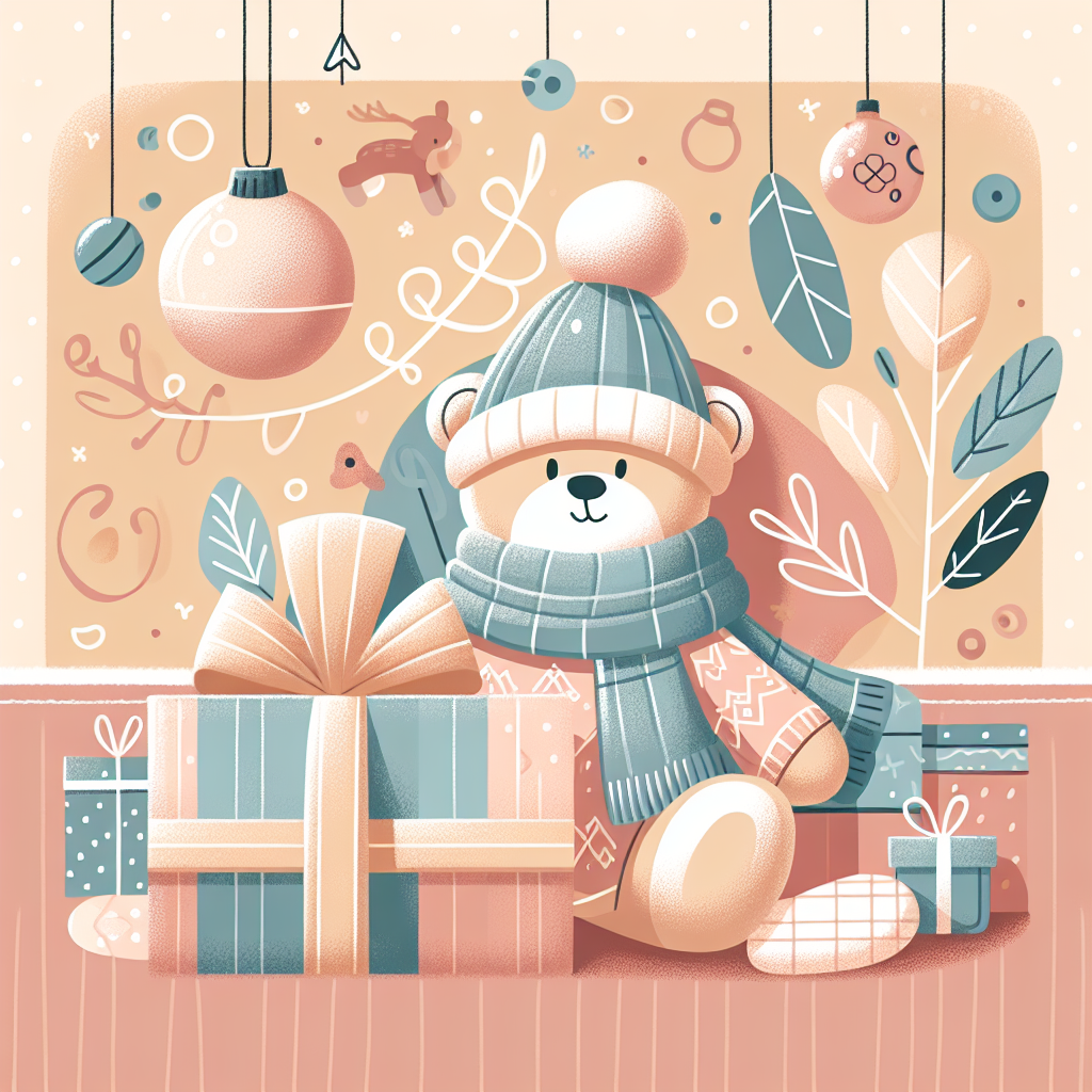 Femme souriante tenant tendrement une peluche élégante dans ses bras, ambiance chaleureuse et cozy