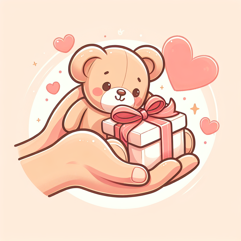 Mère souriante tenant tendrement une peluche personnalisée entourée d'idées cadeaux colorées pour la fête des mères