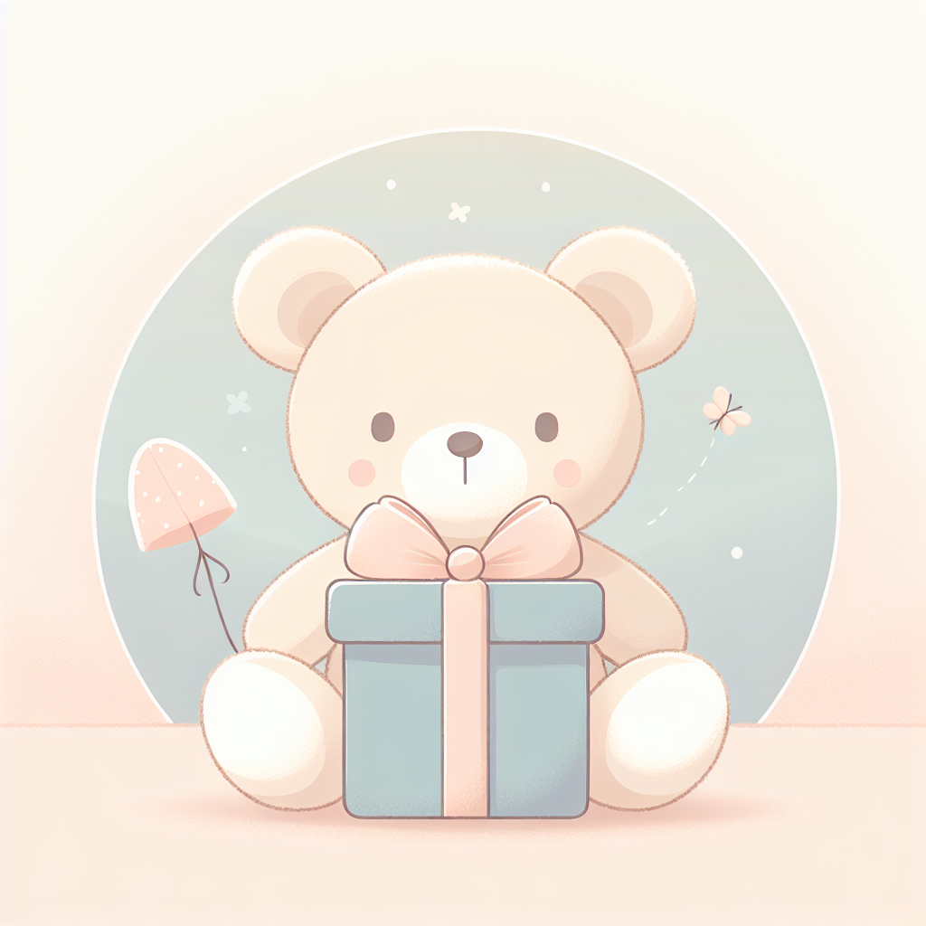 Papa souriant tenant tendrement une peluche personnalisée offerte par ses enfants pour la fête des pères