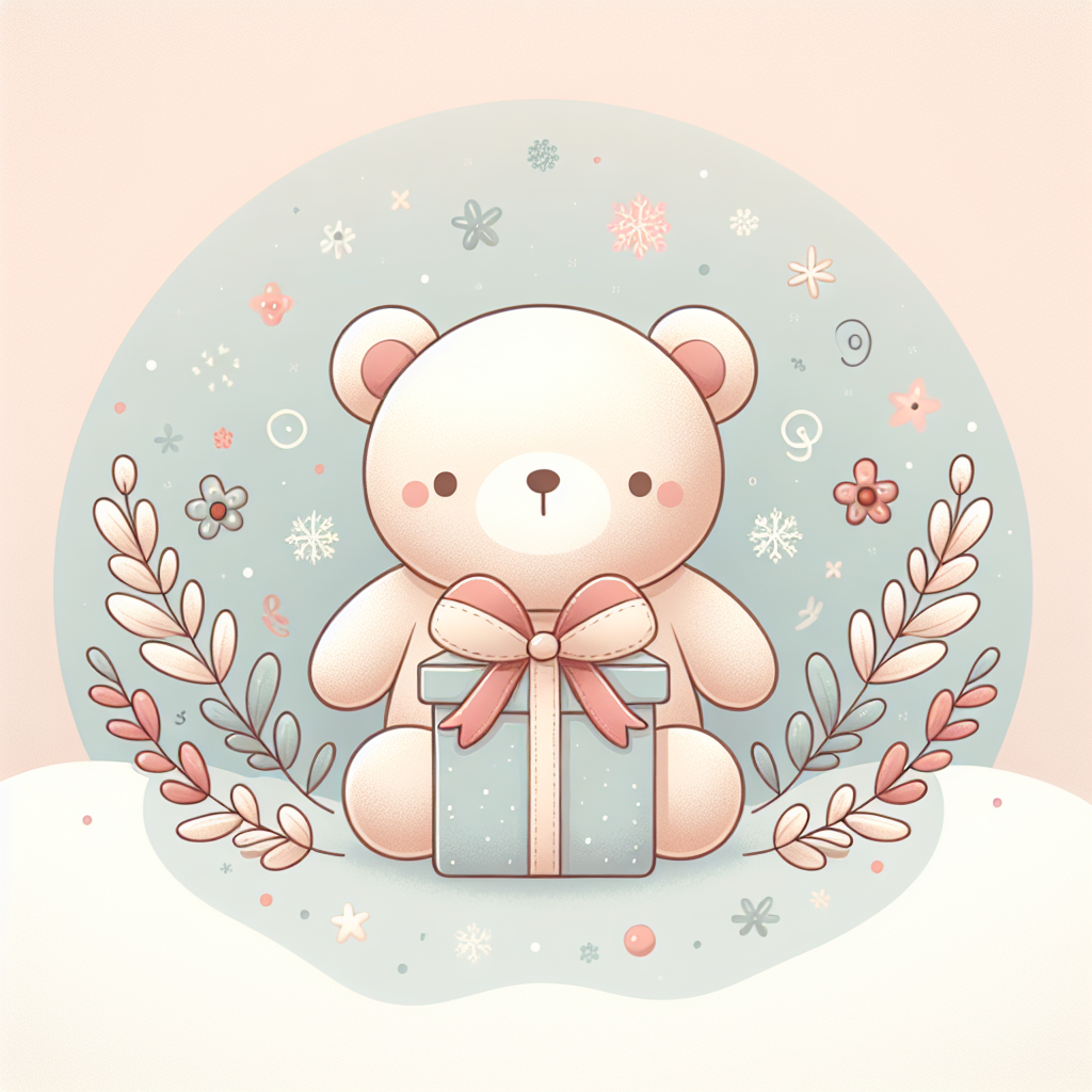 Échange de cadeaux Père Noël secret avec peluches colorées et emballages créatifs sur une table festive