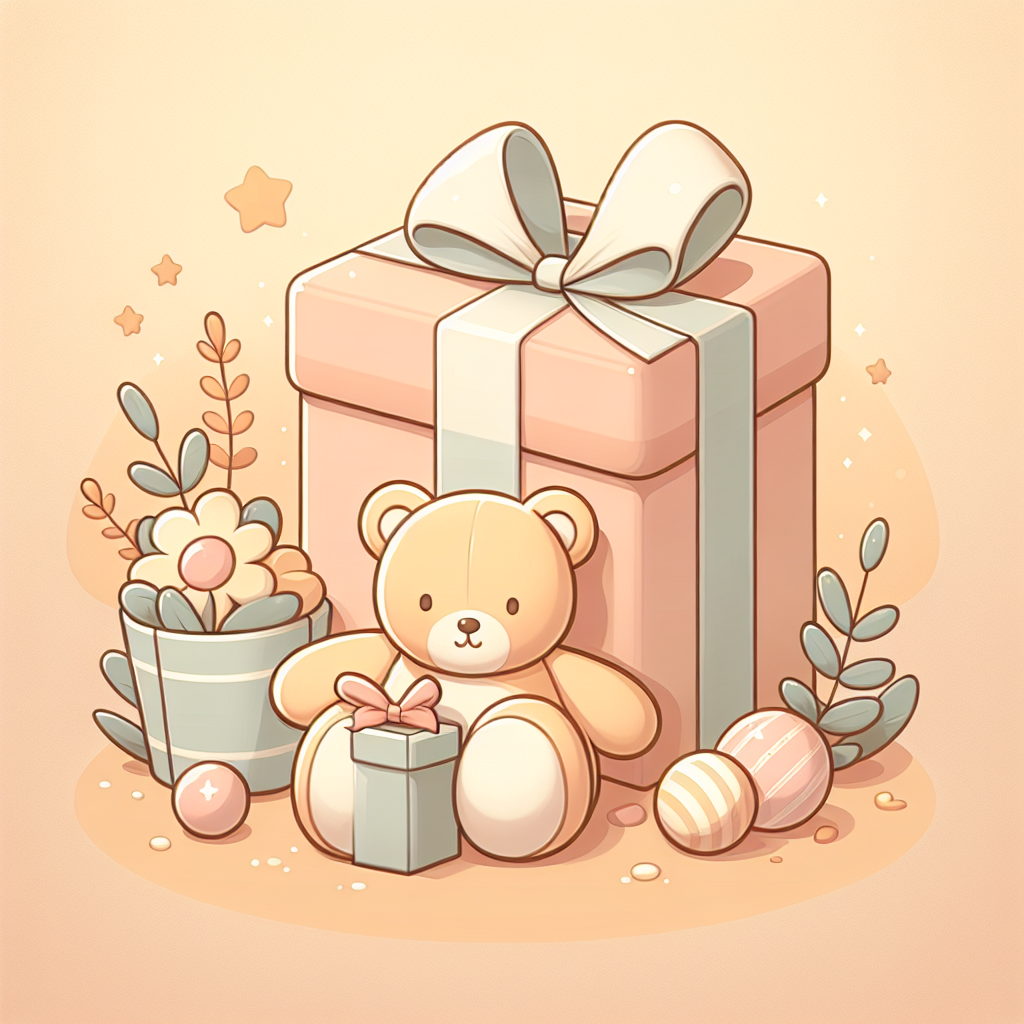 Adorable bébé souriant entouré de peluches colorées et de jouets d'éveil en bois sur une couverture douce