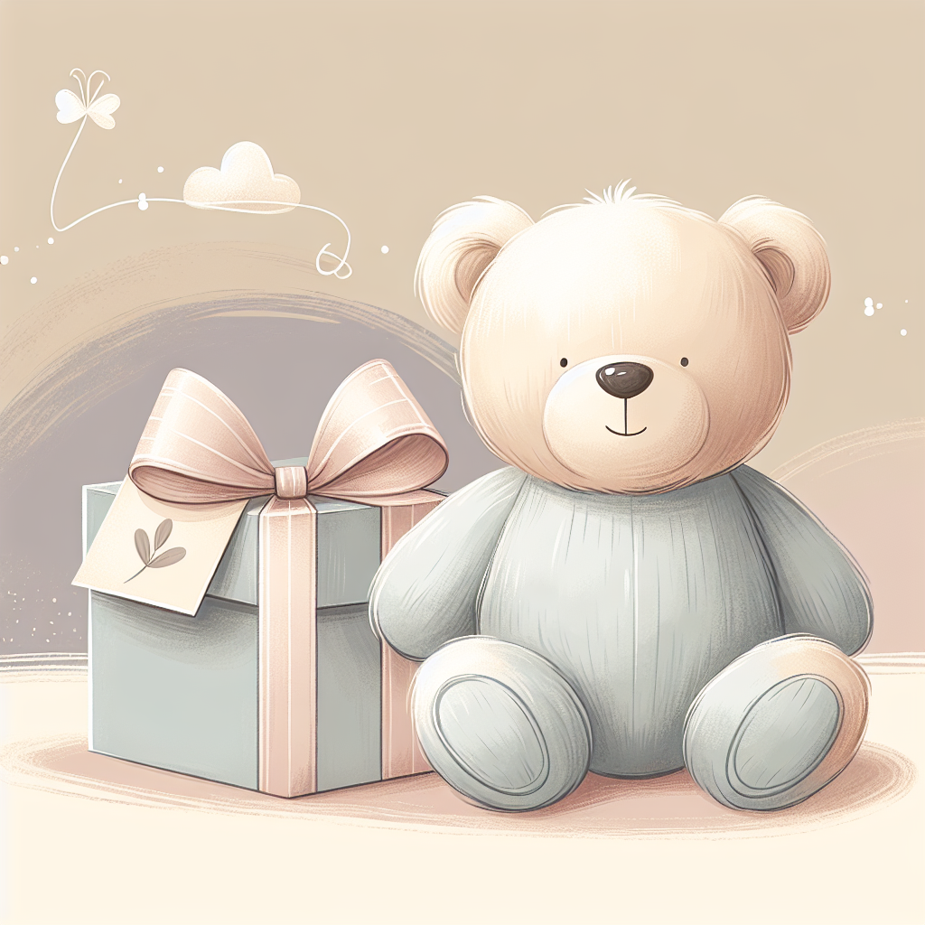 Adorable peluche personnalisée pour bébé dans un coffret cadeau élégant avec accessoires de naissance