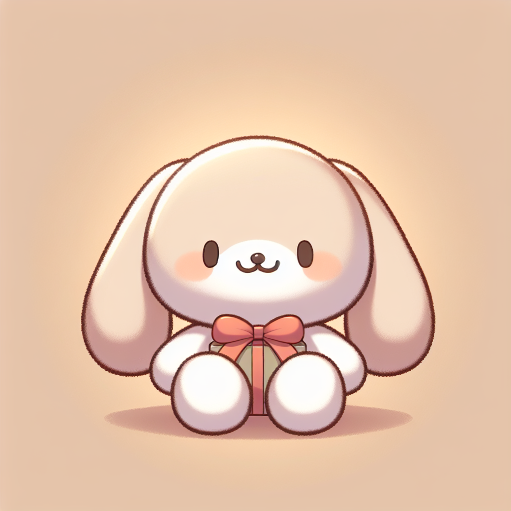 Peluche personnalisée colorée entourée de petits cadeaux créatifs sur une table décorée avec soin