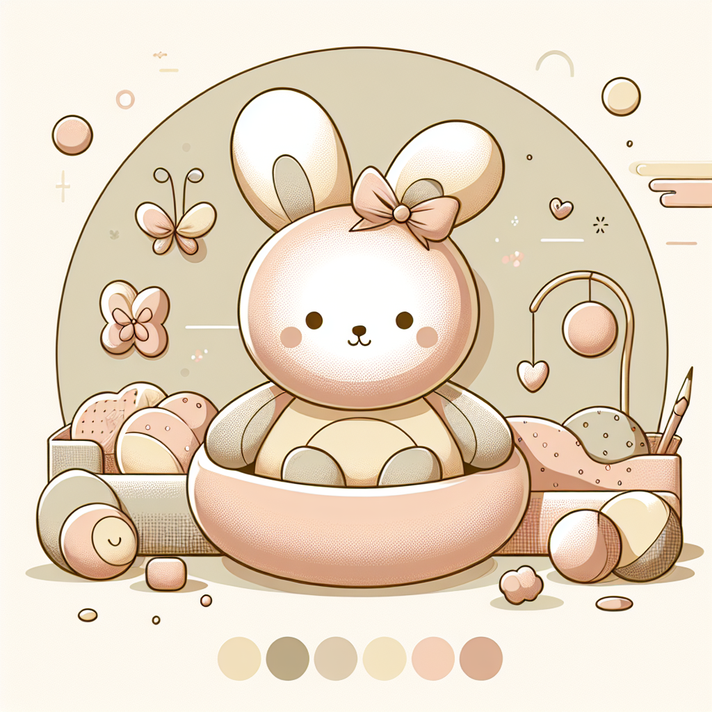 Peluche Labubu mignonne avec ses grandes oreilles tombantes et son sourire malicieux, posée sur un fond doux et coloré