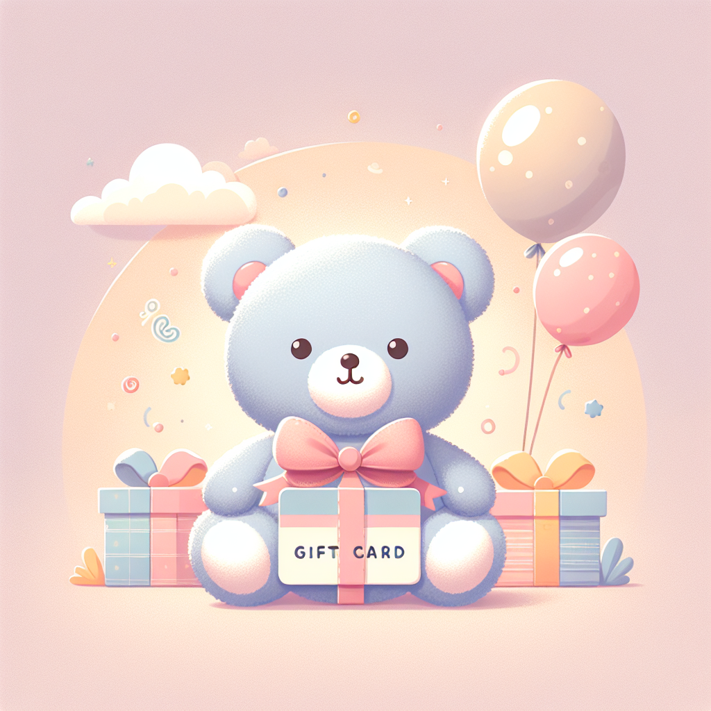 Mains tenant délicatement une carte cadeau colorée entourée de peluches douces et d'éléments décoratifs chaleureux