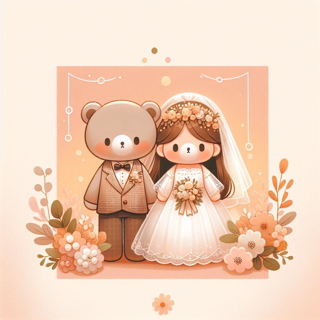 Cadeaux d'invités de mariage disposés sur une table avec des peluches personnalisées, bougies et petits pots de miel