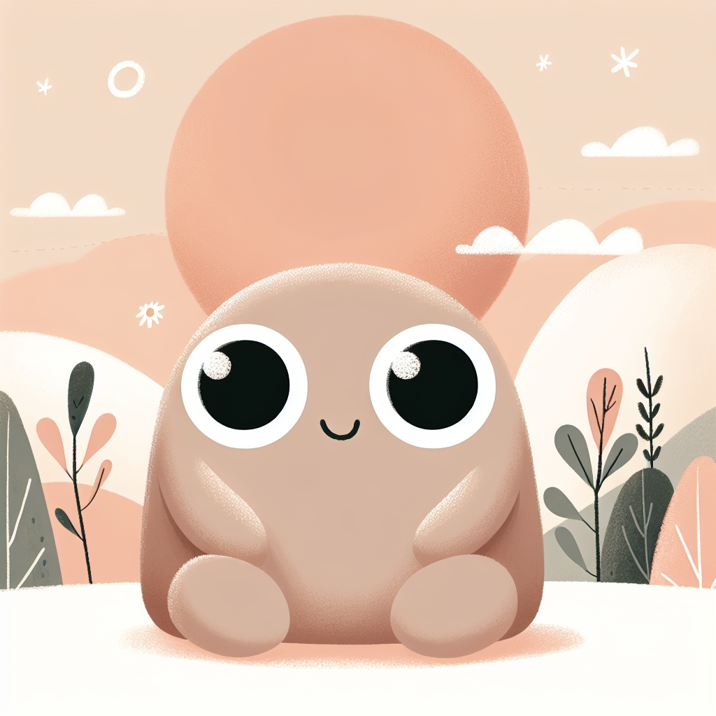 Adorable peluche aux grands yeux expressifs posée sur une étagère, regardant tendrement vers l'objectif