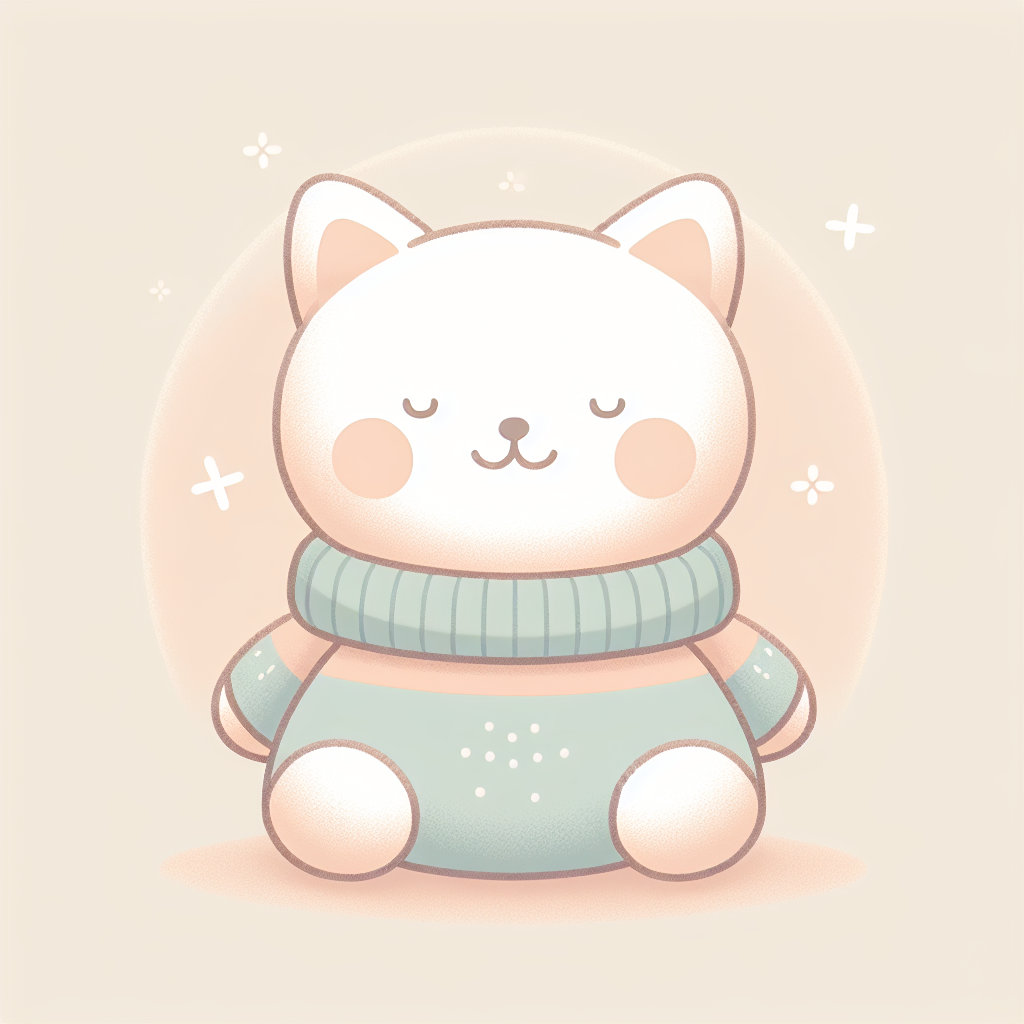 Adorable peluche chat gris et blanc aux grands yeux expressifs, posée sur un coussin moelleux dans une chambre douillette
