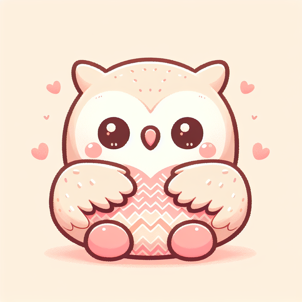 Adorable peluche hibou aux grands yeux expressifs posée sur un lit douillet, invitant aux câlins et à la tendresse
