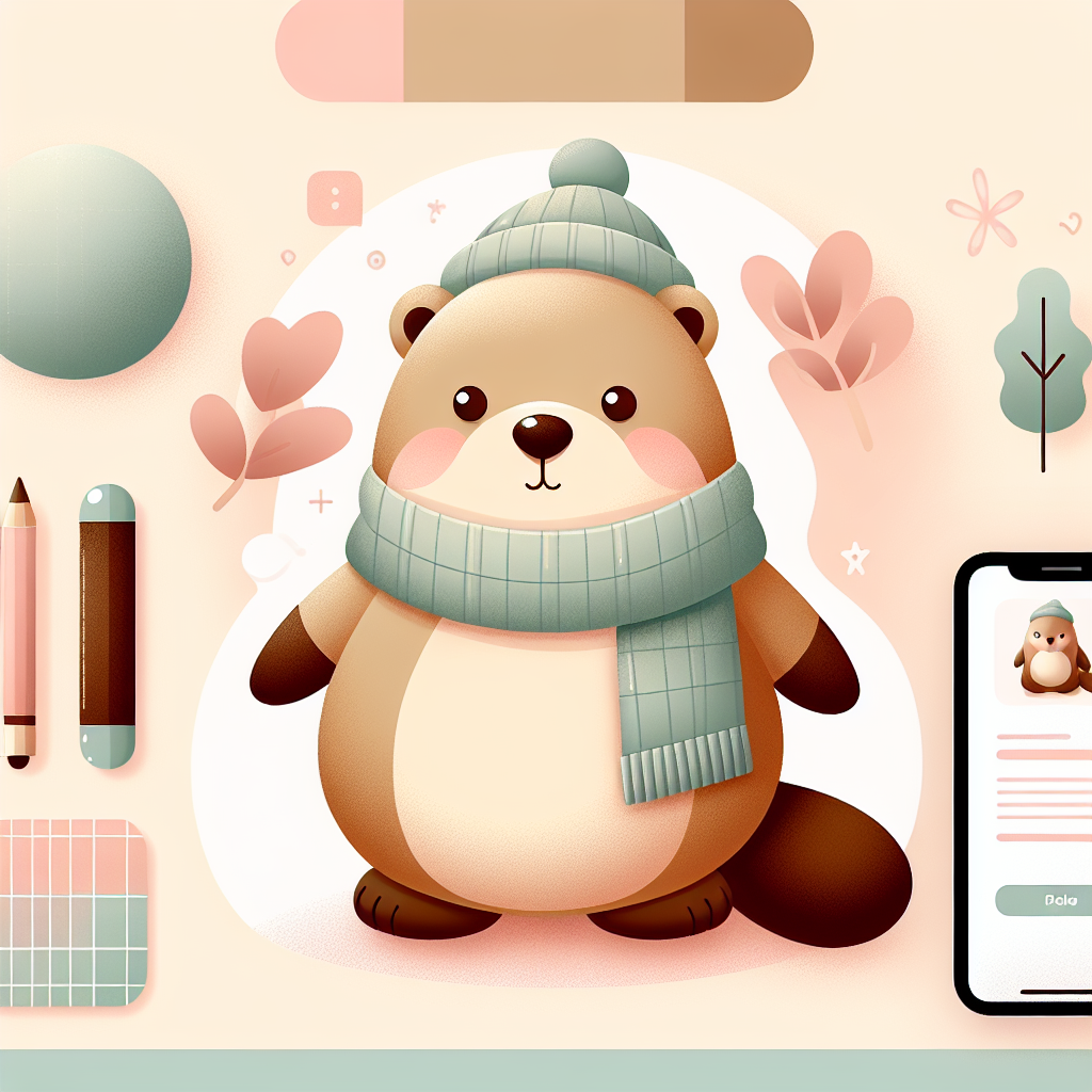 Adorable peluche marmotte brune et beige aux joues rebondies posée sur un plaid douillet