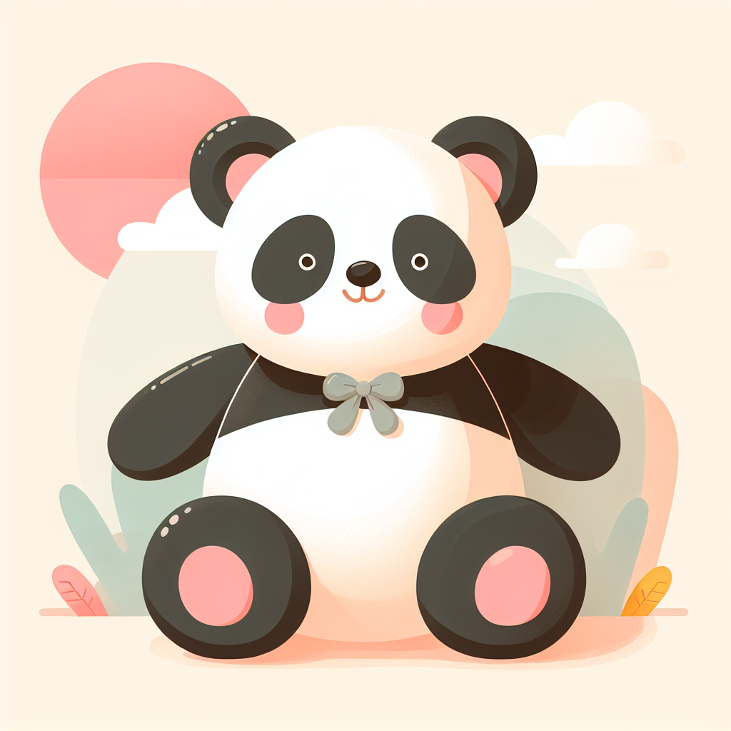 Grande peluche panda géante installée confortablement dans un salon moderne avec coussins