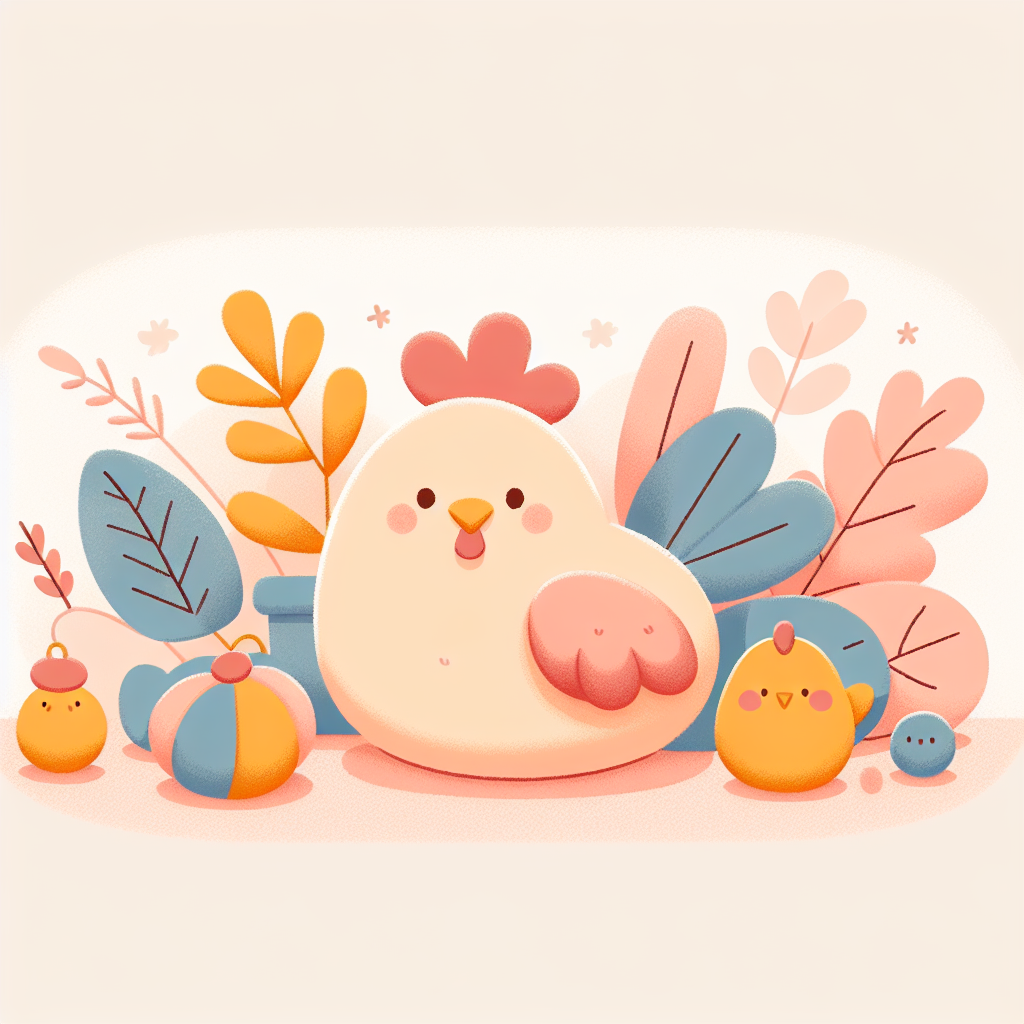 Peluche poule douce et colorée avec crête rouge, parfaite comme cadeau ou doudou pour enfant