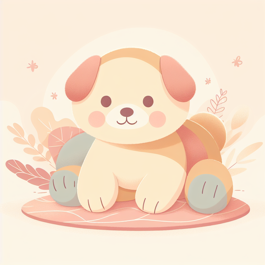 Chien golden retriever blotti tendrement contre sa peluche favorite dans un salon chaleureux