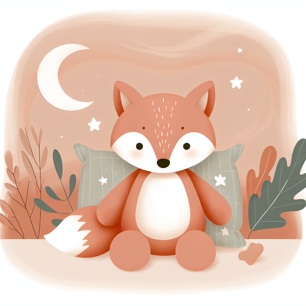 Peluche renard du Petit Prince en tissu doux orange et blanc, assise avec sa queue touffue et ses oreilles pointues, sur fond neutre