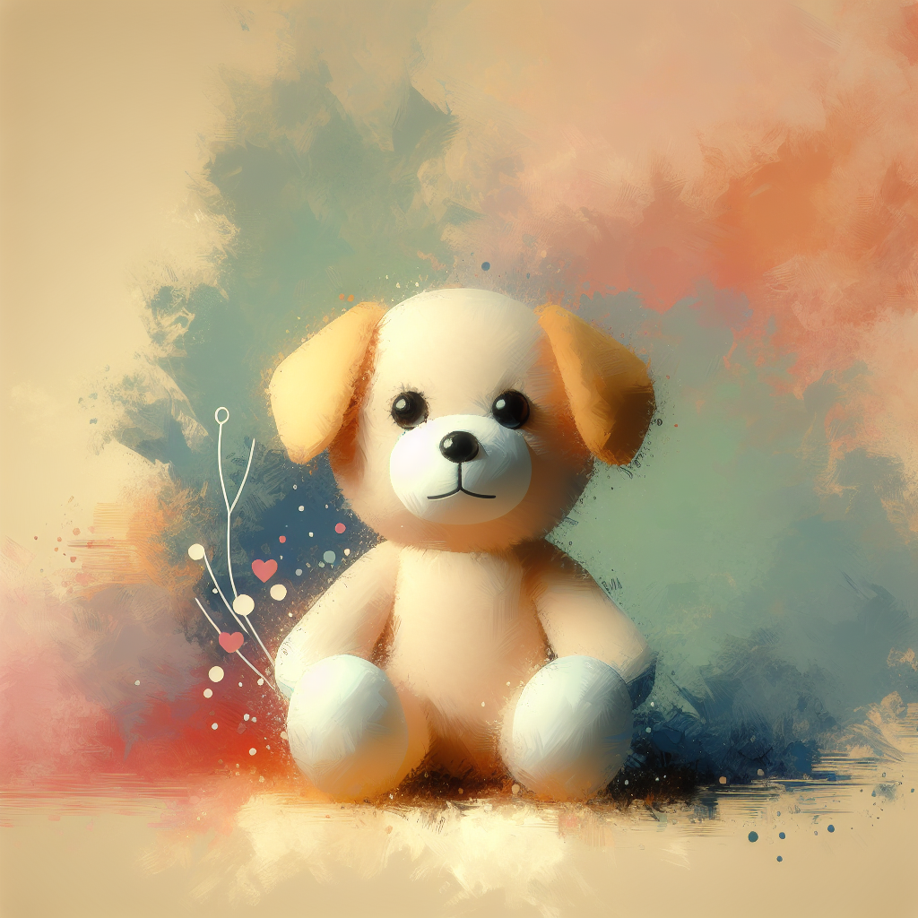 Peluche Snoopy blanche et douce posée sur un lit d'enfant avec des coussins colorés