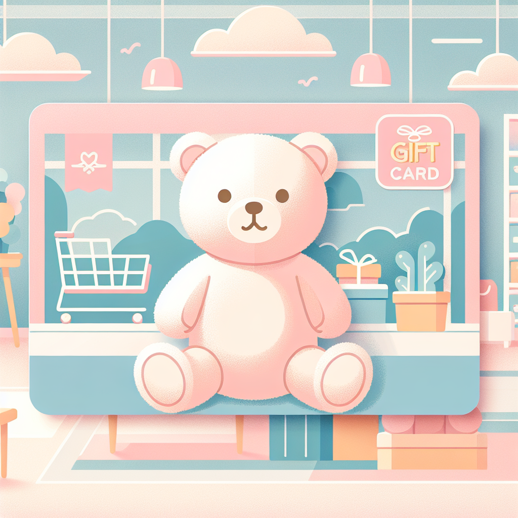 Cartes cadeaux colorées et peluches disposées harmonieusement avec des rubans et emballages festifs sur fond chaleureux