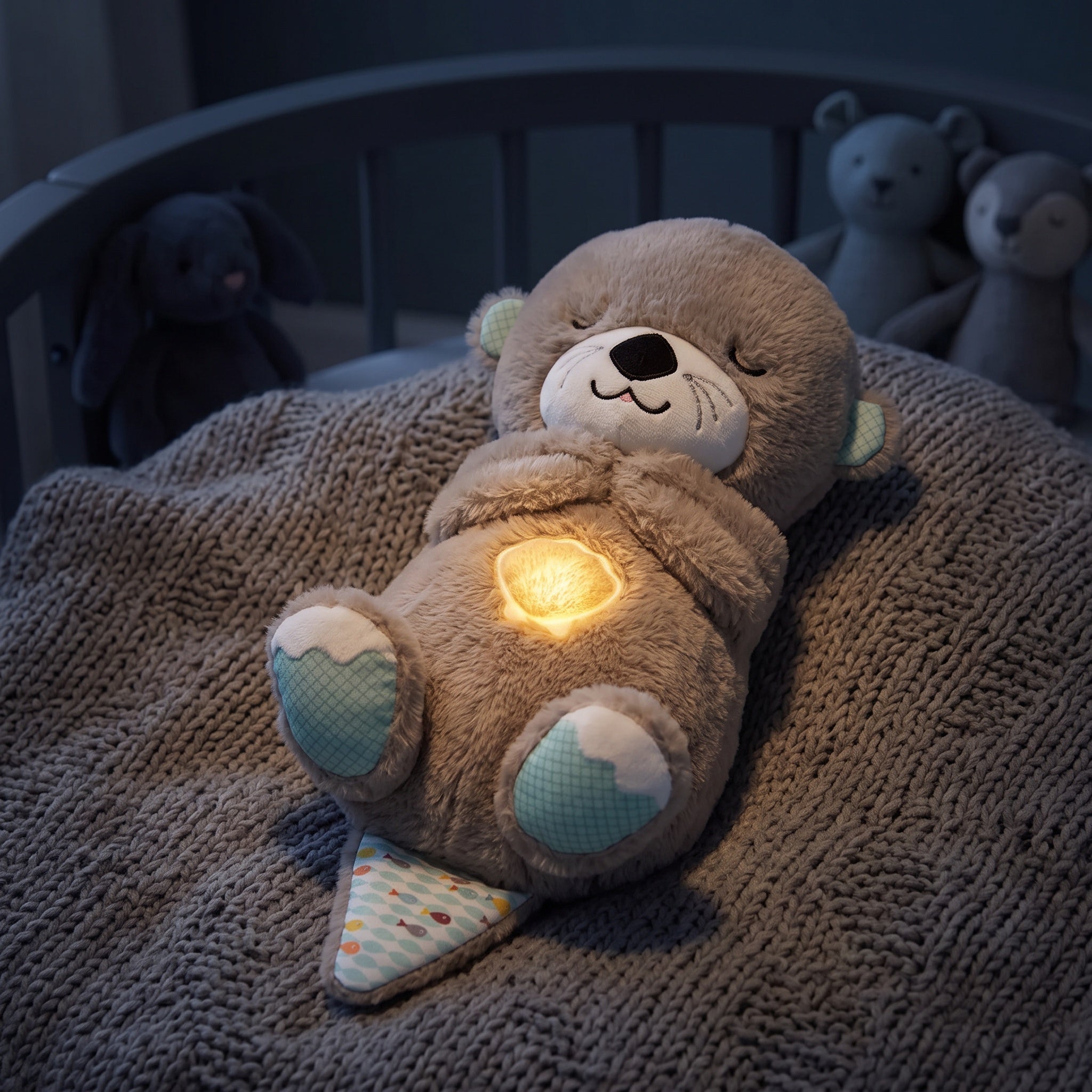 Loutre veilleuse, coquille lumineuse la nuit