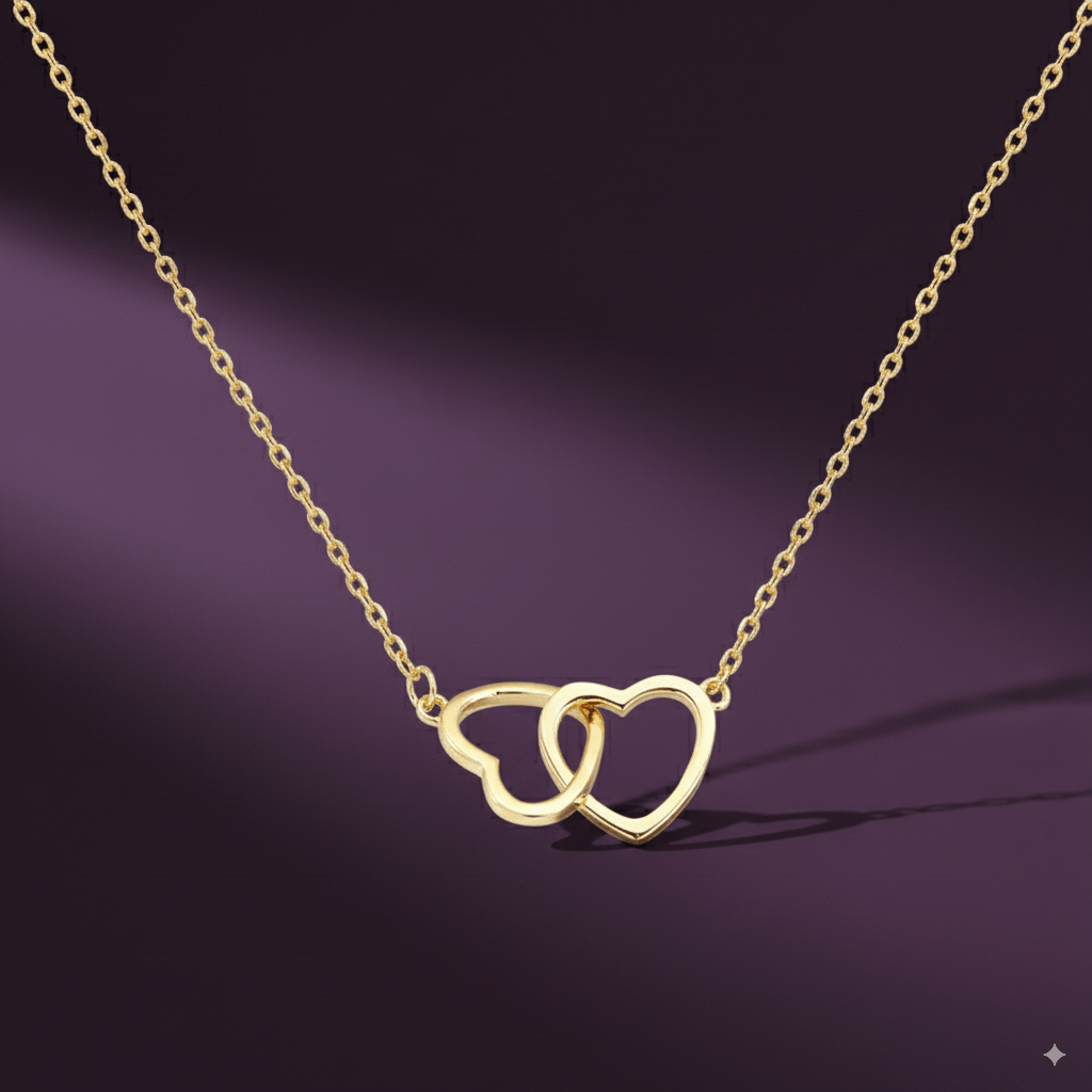 Collier “Deux Cœurs liés” - Offre une Peluche - Idée cadeau