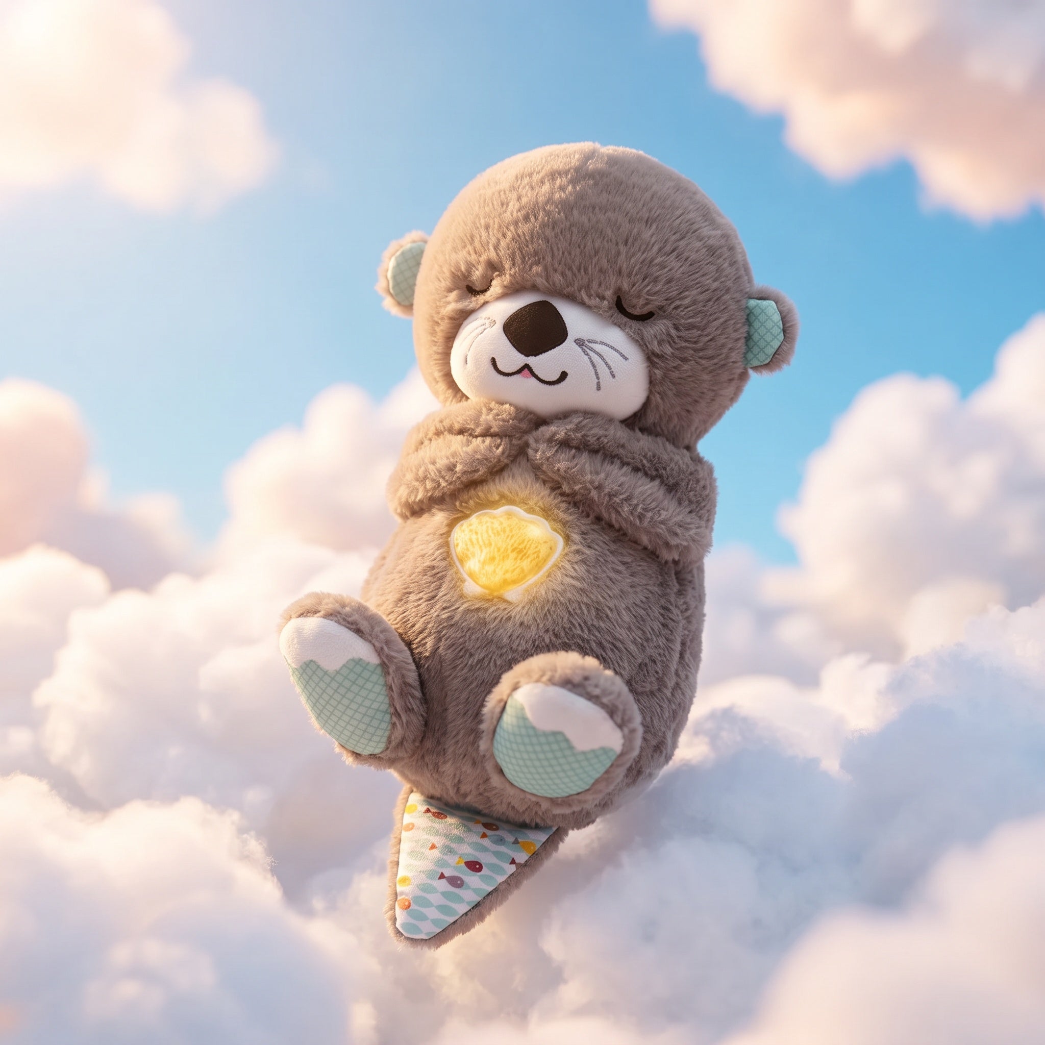Peluche Loutre qui Respire – Aide au Sommeil de Bébé (Veilleuse & Berceuses)