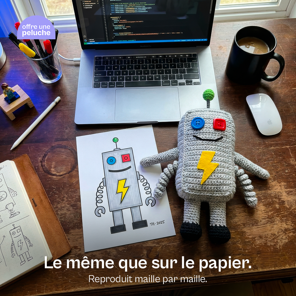 Peluche personnalisée à partir d’un dessin 🎨
