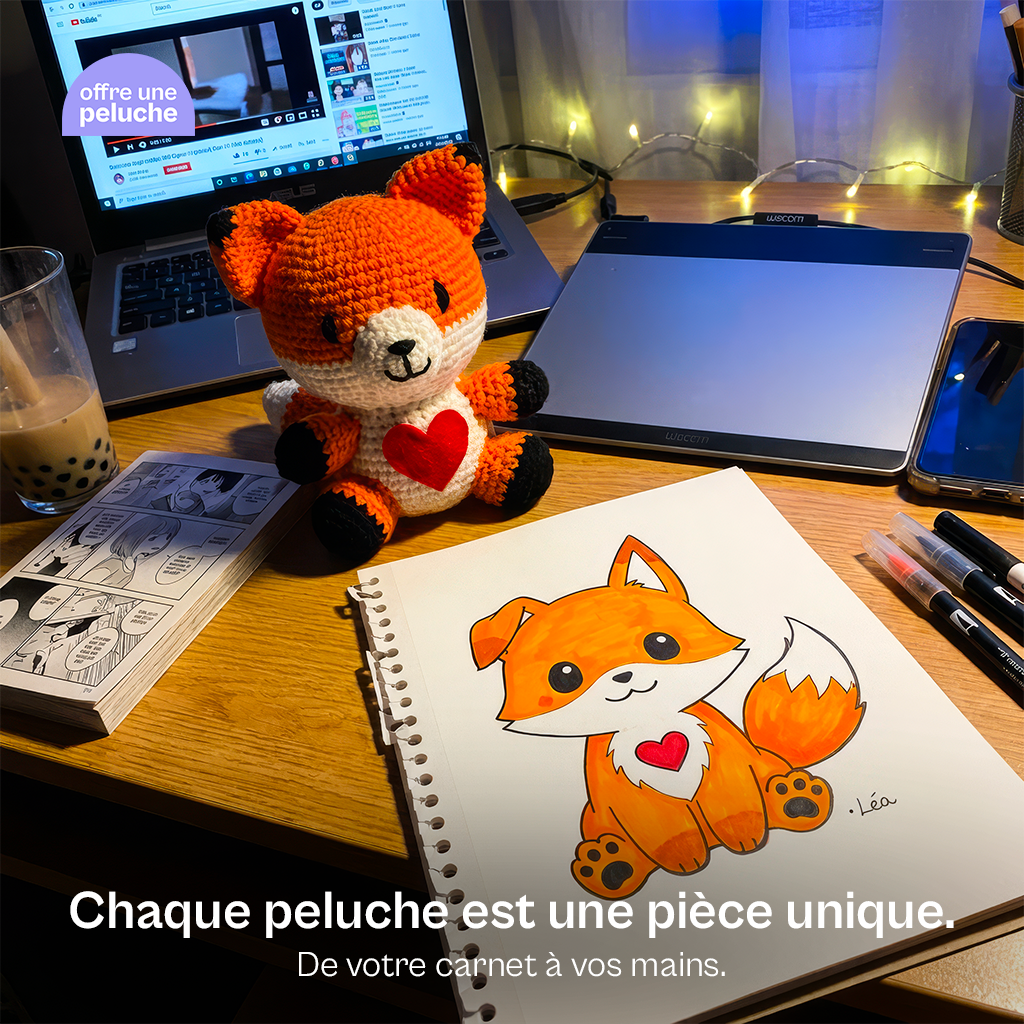 Peluche personnalisée à partir d’un dessin 🎨